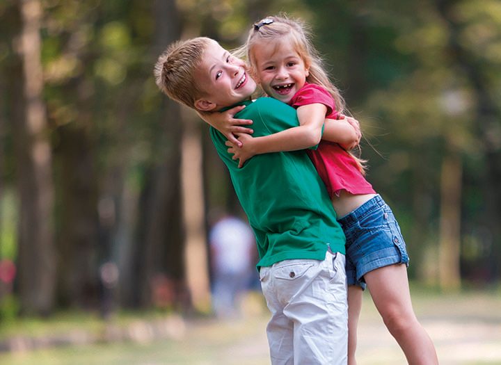 Children hugging